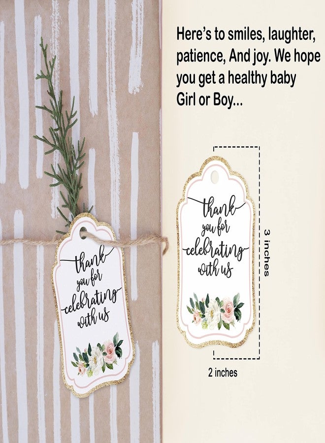 Inkdotpot بطاقات شكر لحفل استقبال المولودة من إنكدوتبوت - بطاقات هدايا ورقية معلقة، بتصميم يونيكورن، مجموعة حفلات استقبال المولودة - عبوة من 50 بطاقة - Image 2